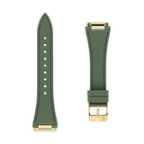 Frederique Constant Cinturino in gomma verde con fibbia ad ardiglione dorata, trama a rilievo FCR-NHKAKI21.5X14-YGP