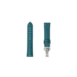 Frederique Constant Cinturino blu pelle vitello stampa coccodrillo con chiusura deployante in acciaio FCS-BLA18X16 CREST SS