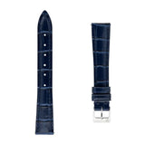 Frederique Constant Cinturino pelle di vitello stampa coccodrillo blu con fibbia acciaio lucido FCS-DBLUE15X12 Shiny SS