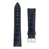 Frederique Constant Cinturino pelle di vitello blu stampa coccodrillo con fibbia ad ardiglione acciaio FCS-N22X18-SS