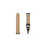 Frederique Constant Cinturino Blu vista posteriore interno pelle naturale con logo e scritta Crocodile FCS-NA18X16 CREST SS