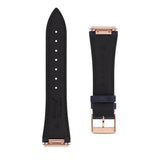 Frederique Constant Cinturino retro in pelle nera dettaglio larghezza 24mm e fibbia oro rosa FCS-NHNN24X18 RGP