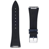 Frederique Constant Cinturino blu vista posteriore con scritta Crococalf Fait Main e misure 25.5 FCS-NHNN25.5X18 SS