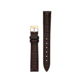 Frederique Constant Cinturino pelle marrone stampa coccodrillo fibbia ad ardiglione dorata FCS-DBR14X12 YGP
