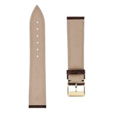 Frederique Constant Cinturino vista posteriore fodera chiara con logo impresso e fibbia dorata FCS-DBR20X18 YGP