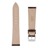 Frederique Constant Cinturino marrone dettaglio retro pelle beige naturale con marchio Crococalf e fibbia acciaio FCS-DBR22X18 SS