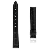 Frederique Constant Cinturino pelle di vitello stampa coccodrillo nero con fibbia ad ardiglione acciaio FCS-B14X12 SS