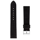 Frederique Constant Cinturino pelle nabuk nero motivo coccodrillo con fibbia ad ardiglione acciaio FCS-NBB20X18 SS