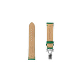 Frederique Constant Cinturino verde vista posteriore interno pelle naturale con logo impresso FCS-GRA18X16 CREST SS