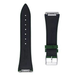Frederique Constant Cinturino verde vista posteriore fodera nera in pelle Brococalf con fibbia acciaio FCS-NHNDGR24X18 SS