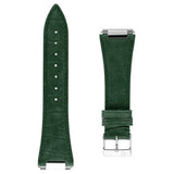 Frederique Constant Cinturino verde pelle di vitello stampa coccodrillo 24x18mm dettaglio cuciture tono su tono FCS-NHNDGR24X18 SS