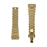 Frederique Constant Cinturino acciaio dorato dettaglio retro fibbia pieghevole a bottoni pressione FCB-2NH3L-5