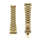 Frederique Constant Cinturino acciaio color oro giallo vista frontale con logo sulla chiusura FCB-2NH3L-5
