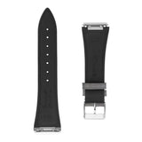 Frederique Constant Cinturino vista posteriore retro nero con scritta Crococalf Fait Main e logo FCS-NHNDG25.5X18 SS