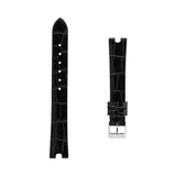 Frederique Constant Cinturino pelle di vitello nero stampa coccodrillo con fibbia ad ardiglione acciaio FCS-BLACK2AC SS