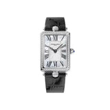 Frederique Constant Classics Art Deco Carree quadrante madreperla con diamanti, cinturino pelle nera numeri romani FC-200MPW2ACD6