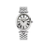Frederique Constant Classics Art Deco Oval cassa ovale acciaio quadrante madreperla numeri romani bracciale acciaio FC-200MPW2V6B