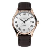 Frederique Constant Classics Automatic quadrante argentato guilloché numeri romani cinturino pelle marrone FC-303MC5B4
