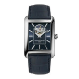 Frederique Constant Classics Carree Heart Beat Automatic quadrante blu con apertura cuore, cassa acciaio rettangolare FC-311N4C26