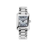 Frederique Constant Classics Carree Ladies orologio donna acciaio quadrante azzurro numeri romani Clous de Paris FC-200LBMC26B