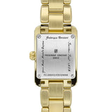 Frederique Constant Classics Carree Ladies fondello in acciaio inciso con bracciale dorato vista posteriore FC-200MCDC35B