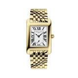 Frederique Constant Classics Carree Small Seconds quadrante argentato piccoli secondi bracciale acciaio dorato FC-235S2C5B