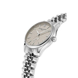 Frederique Constant Classics Index Small Seconds Automatic vista laterale dettaglio corona e bracciale acciaio FC-530CR3B6B