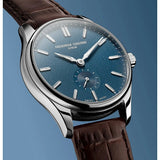 Frederique Constant Classics Index Small Seconds Automatic dettaglio quadrante blu con indici applicati e piccoli secondi FC-530G3B6