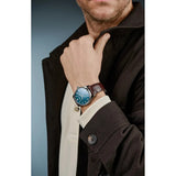 Frederique Constant Classics Index Small Seconds Automatic vista indossata su polso uomo con cinturino pelle marrone FC-530G3B6