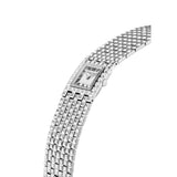 Frederique Constant Classics Manchette vista laterale bracciale acciaio motivo clou de paris e quadrante bianco FC-200WR1MC6B