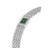 Frederique Constant Classics Manchette vista laterale dettaglio quadrante malachite verde e bracciale acciaio lucido FC-200MA1MC6B