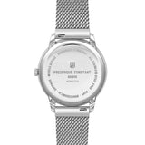 Frederique Constant Classics Moneta Moonphase fondello in acciaio inciso con bracciale maglia milanese vista posteriore FC-206N3S6B