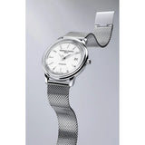 Frederique Constant Classics Moneta Solarmetre con bracciale maglia milanese acciaio e quadrante bianco solarmetre C-120W3S6