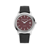 Frederique Constant Classics Moneta Solarmetre quadrante bordeaux grené cassa acciaio cinturino pelle nera FC-120BRG3S6