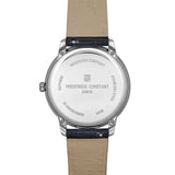 Frederique Constant Classics Moneta Solarmetre fondello acciaio inciso con vetro zaffiro e cinturino pelle blu FC-120LB3S6
