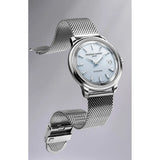 Frederique Constant Classics Moneta Solarmetre con bracciale maglia milanese acciaio e quadrante azzurro ghiacciato FC-120LB3S6