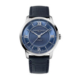 Frederique Constant Classics Premiere automatico quadrante blu guilloché, indici romani, cinturino pelle blu FC-301N3B6