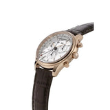 Frederique Constant Classics Quartz Chronograph Triple Calendar vista laterale cassa oro rosa e pulsanti cronografo FC-296SW5B4