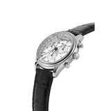 Frederique Constant Classics Chronograph Triple Calendar vista laterale cassa acciaio e pulsanti cronografo FC-296SW5B6
