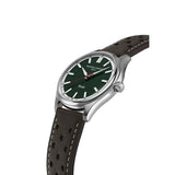 Frederique Constant Classics Vintage Rally Healey Automatic vista laterale cassa acciaio e cinturino pelle traforata FC-301HGRS5B26