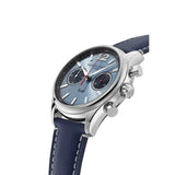 Frederique Constant Classics Vintage Rally Healey Chronograph Automatic vista laterale cassa acciaio e pulsanti cronografo FC-397HLBN5B6