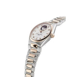 Frederique Constant Highlife Ladies Automatic Heart Beat vista laterale cassa 34mm bicolore acciaio e oro rosa con corona FC-310VD2NH2B
