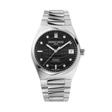 Frederique Constant Highlife Ladies Automatic quadrante nero con motivo globo, indici diamanti, bracciale acciaio FC-303BD2NH6B