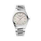 Frederique Constant Highlife Ladies Quartz quadrante grigio sunburst con diamanti e bracciale acciaio integrato FC-240BGD2NH6B