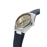 Frederique Constant Highlife Moonphase Date Manufacture vista laterale cassa acciaio e corona con logo FC-716RG3NH6