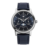 Frederique Constant Manufacture Classic Perpetual Calendar calendario perpetuo blu con indici applicati e fasi lunari FC-776N3H6