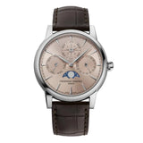 Frederique Constant Manufacture Classic Perpetual Calendar quadrante salmone fasi lunari cinturino alligatore marrone FC-776SAL3H6