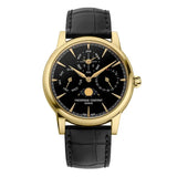 Frederique Constant Manufacture Classic Perpetual Calendar quadrante nero fasi lunari calendario perpetuo oro giallo FC-776ONB3H7