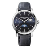 Frederique Constant Manufacture Classic Power Reserve Big Date quadrante blu fasi lunari cinturino alligatore blu FC-735N3H6