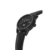Frederique Constant Manufacture Classic Power Reserve Big Date vista laterale cassa DLC nero e corona dettaglio FC-735B3DH6